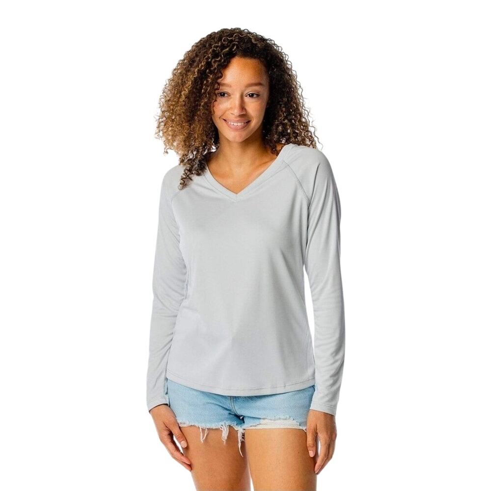 Vapor Apparel UPF 50+ Sun Protection Gray Performance Long Sleeve Shirt